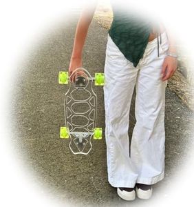 24'' Penny Ghost Board- Acrylic Penny Longboard with LED Wheels for a Smooth Ride- Travel-Size Clear Skateboard Offers Easy Control & Style- Cruise Freely with Skateboard for All Ages- Tortuga