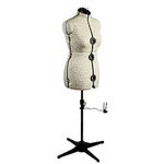 Sewing Online Adjustable Dressmakers Dummy, in Beige Sugar Ditsy Fabric with Hem Marker, Dress Form Sizes 16 to 20 - Pin, Measure, Fit and Display your Clothes on this Tailors Dummy - 5914B