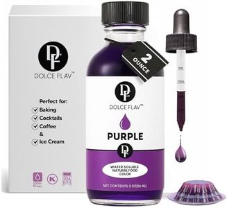 Dolce Flav Natural Purple Food Coloring – 2 oz Liquid Dye from Red Radish & Huito with Graduated Dropper | Water-Soluble | For Baking, Drinks & Frostings | Kosher | Made in USA
