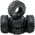 RC 5pcs 2.2" Mud slingers Tires Sticky Crawler Tires Height 124mm W/Foam Black