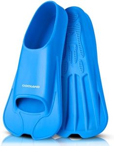 Odoland Snorkel Fins, Diving Fins for Adult, Full Foot Pocket Travel Size Swim Training Fins, Silicone Snorkeling Fins, Comfortable Flippers for Men and Women, Blue，XL