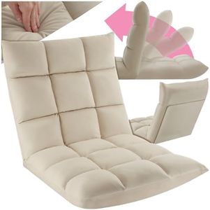 TecTake® Fauteuil Relax XXL Velours 2en1 Fauteuil TV & Matelas de Sol Moelleux Chaise Longue de Relaxation & méditation Fauteuil Salon Confortable avec Dossier inclinable Chambre, Allaitement