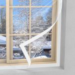 Forestchill Window Insulation Kit, 63" x 63" (160 x 160cm) Adjustable Winter Window Seal Kit, Reusable Indoor Insulator Kit to Block Cold, Dust, Clear Plastic Window Film with Hook & Loop Strips
