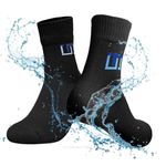 ABDEEZ The Wudhu Socks – Waterproof Socks for Men & Women Ablution Socks for Hiking, Jet Black, Large