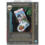 Dimensions 70-08866 Counted Cross Stitch, Gold Collection Snowman Gathering Stocking