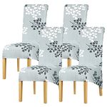 Leorate Dining Chair Slipcover XL Size High Back Chair Cover Stretch Printing Chair Protector for Wedding Party Banquet Hotel Home Decor Color-899 Pack of 4