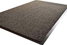 TrendMakers DOOR MATS BIG EXTRA LARGE GREY AND BLACK BARRIER MAT RUBBER EDGED HEAVY DUTY NON SLIP KITCHEN ENTRANCE HALL RUNNER RUG MATS 120X180CM (6X4FT) | POLYPROPYLENE PILE