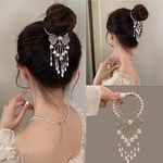 Hair Claws Clip Flower Bow Ponytail Pearl Hairpins Hair Barrette Hair Accessories for Women Girls #6