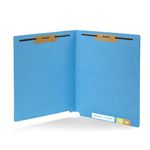 50 Blue End Tab Fastener File Folders- Reinforced Straight Cut Tab- Durable 2 Prongs Designed to Organize Standard Medical Files, Receipts, Office Reports - Letter Size, Blue, 50 Pack