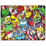 Captain america Chequered Avengers Characters Multicolour ID and Card Bi-Fold Wallet, One Size