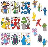 Sesame Birthday Party Supplies, Sesame Party Favors, 36 Sheets Make a Face Stickers, Cookie Monster Make Your Own Stickers, Sesame Party Decorations