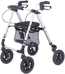 LivingSURETM Ultra Lite Folding Rollator XL, Silver