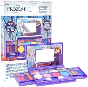 Disney Frozen Kid Makeup Set for Girls with Mirror Includes 14 lip glosses, 4 Body Shines,6 Brushes Make Up Beauty Kit Box Set for Girls Kids Tweens by Townley Girl