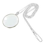 TEHAUX 6X Necklace Magnifier Magnifying Glass Pendant Necklace Mini Reading Magnifier Metal Magnifying Glasses for Reading Insect Observation Rocks Map Crossword Puzzle Jewelry,1