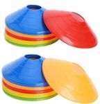 Rioff Disc Plastic Space Marker Agility Soccer Cones for Training, Football, Kids, Sports, Field Cone Markers (Multicolor, 10 Cones Set)