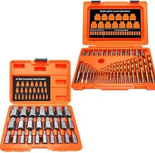 XEWEA 25Pcs Easy Out Set + 35PCS Screw Bolt and Left Hand Drill Set Extractor, EZ Out Kit Tools for Removing Stripped Screws and Broken Bolts,Studs,Nut