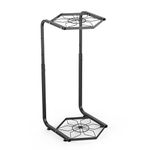 DUMING-IN Plant Stand Indoor Outdoor, 2 Tier Adjustable 21.3" 27" 28.3" Tall Plant Stand Display 2 Potted Plants, Waterproof Metal Flower Pot Holder for Home Courtyard and Gardens