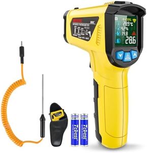 Infrared Thermometer, MESTEK Temperature Gun Digital Laser IR Thermometer Temp Gun with K Probe for Cooking, Home Repairs, -58℉~1472℉(-50℃~800℃) Adjustable Emissivity Humidity