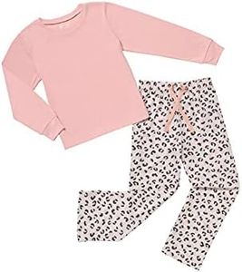 PajamaGram Girls' Pajama Sets - Teen Girl Pajamas, Pink Leopard, 14