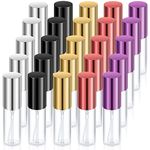 Yinder 25 Pcs Perfume Travel Refillable Atomizer bulk Perfume Bottles Empty Mini Perfume Sample Spray Bottle Clear Fragrance Bottle Cologne Perfume Containers(5 ml,Black, Red, Purple, Gold, Silver)