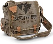 SCRUFFY DOG Crossbody Vintage Messenger Bag for Men and Women - Satchel Bag Men - Canvas Shoulder Bags - 13 inch