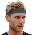 Tough Headwear Sports Sweatband + Wristband Combo Pack - Fits Men & Women - Ideal for Baseball, Tennis, Basketball, Football, Running & Working Out (Dark Gray)