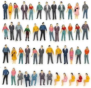 CWBPING 50pcs Building Model Trains Layout 1:50 Painted Figures O Scale Sitting and Standing People Assorted Pose