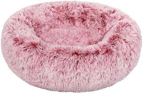 PaWz Pet Beds Dog Cat Soft Warm Kennel Round Calming Nest Cave, M Size Washable Dog Ded, Dog Donut Calming Nest, Dog Bed with Removable Machine Washable Cover, Fluffy Plush Kennel Medium, Pink