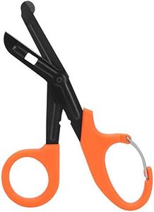TBEST Forbici di Salvataggio 118, Forbici per Bendaggi Multifunzione in Acciaio Inossidabile con Strumento di Emergenza per Pronto Soccorso Medico a Denti Fini (Arancia)