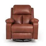 Wakefit Recliner Chair | 3 Years Warranty | Recliner Sofa, Recliner Sofa Set for Living Room, Recliner Sofa 1 Seater, Diwali Gifts, Comfortable Rocking & Revolving - Stargazer (Leatherette, Tan)