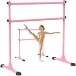 BeneLabel Ballet Barre Freestanding, Portable Ballet Bar 10 Height Adjustable Stretching Dance Bar with Non-Slip Rubber Pads for Girls Kids Adults Home Workout Fitness Yoga, 120 x 71cm/Pink