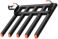 GarveeTech Clamp-On Debris Fork for 48" Bucket, Heavy-Duty 2500 Lbs Pallet Fork Attachments with Double Nuts, Quick Attach for Loader, Skid Steer, and Tractor