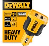 DEWALT 2-Port USB Car Charger — 24W Fast Charge Dual Port USB-A for iPhone 14 13 12 11 Pro Max X XR XS 8 Plus 6s iPad — Compatible with Samsung Galaxy S22 S21 S10 Plus S7 GPS