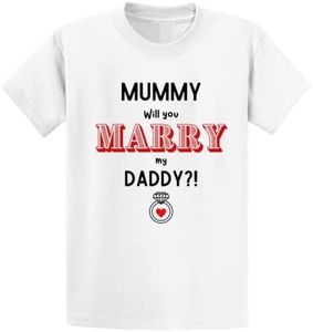 Second Ave Baby/Children's Cute Proposal Mummy Will You Marry Daddy White T Shirt Top, White, 4-5 Years