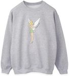 Disney Women's Classic Tinkerbell Sweatshirt, Heather Grey, L