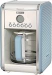 Ariete 1342/05 Retro Style Filter Coffee Machine, 24 Hour Programmable Timer With Pause and Serve Button and Washable Filter, Blue