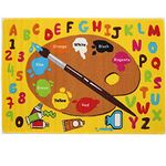 Mybecca Kids Rug Kids ABC Little Artist area rug Educational Alphabet Letter & Numbers (5 x 7)