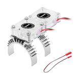 DashRC RC Motor Cooling Fan, Dual Fan Heat Sink for RC Motor 540 550 3650 3660 3674, for Slash 4X4 Rustler 4X4 Stampede 4X4 Hoss 4X4 VXL 1/10 RC Car Upgrades Accessories Parts (Silver)