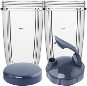 LVAINIT 4-Piece NutriBullet Blender Cups, 32oz, BPA-Free, Dishwasher Safe, Compatible with 600W and 900W Models