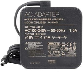 Adaptateur 19V 4,74A 90W ADP-90YD B PA-1900-30 Chargeur Compatible avec ASUS A52F A53E A53S S53U F555LA K52F K53S N550 N56 R510C K550LA K55A K55N VivoBook