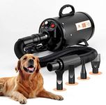 Dog Hair Dryer Blower for Grooming - Professional High Velocity 4.5HP Blow Dryer for Dogs - Pet Dryer Adjustable Heat Low Noise Quiet Air Flow