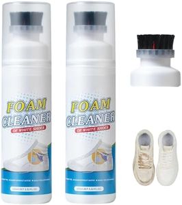 2PCS Shoe Cleaner Kit – 200ml Foam with Built-In Brush | Waterless Trainer & White Shoe Cleaner for Sneakers, Canvas, Knit, Rubber, PU & Leather