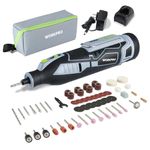 WORKPRO 12V Cordless Rotary Tool Kit, 5 Variable Speeds, Powerful Engraver, Sander, Polisher, 114 Easy Change Accessories, Craft Tool for Handmade and DIY