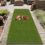 HEBE Artificial Grass Turf Rug Runner 2x6 Ft 1.18" Pile Indoor Outdoor Grass Rugs Door Mat Grass Patch Dog Pee Pads Potty Training Rug with Drainage Holes Turf Carpet for Pets Patio