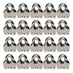 Luckkyme 20Pcs M2 Wire Rope Clamp 304 Stainless Steel 1/16 inch Wire Rope Cable Clip Clamp