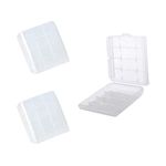 3Pcs AA/AAA Cell Battery Storage Case Holder Box,Plastic Battery Case,Clear Plastic Cell Battery Storage Case Holder Box for AA AAA Batteries&Rechargeable Batteries,Protecting and Transporting Cell