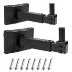 Nbguigdstr Heavy Duty PA Speaker Wall Mounts Support up to 100lbs,Adjustable Speaker Wall Mount Bracket Holders,Speaker Stand Wall Fixed,Swivel & Tilt(2 Packs Black)