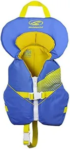 Stohlquist Waterware Toddler Life Jacket Coast Guard Approved Life Vest for Infants, Blue/Yellow, 8-30 Pounds