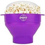 The Original Popco Silicone Microwave Popcorn Popper with Handles, Silicone Popcorn Maker, Collapsible Bowl Bpa Free and Dishwasher Safe - 15 Colors Available (Dark Orchid)