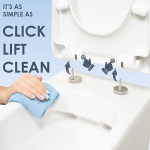 AQUALONA D Shape Soft Close Toilet Seat – White, Easy Fit